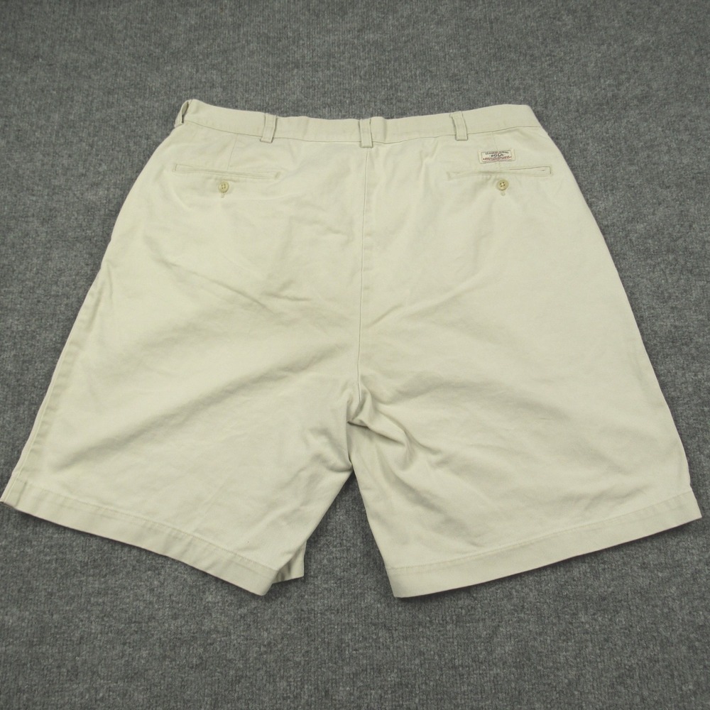 Polo Ralph Lauren Tyler Short Mens 38x9 Ivory Cream Pleated Chino Cotton Preppy - Picture 2 of 11